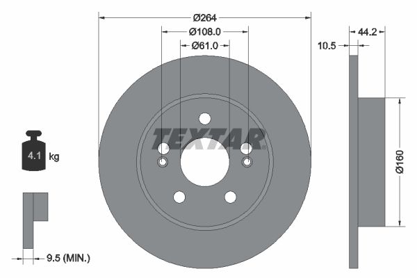 TEXTAR Bremžu diski 92065300