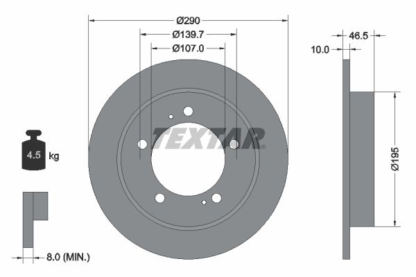 TEXTAR Тормозной диск 92066003
