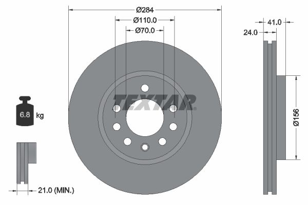 TEXTAR Тормозной диск 92066200
