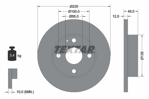 TEXTAR Bremžu diski 92066600