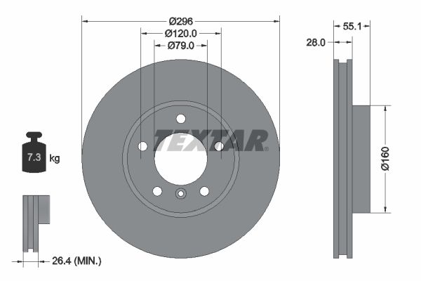 TEXTAR Тормозной диск 92067400