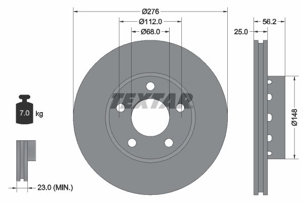 TEXTAR Тормозной диск 92068100