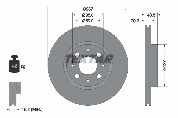 TEXTAR Тормозной диск 92068500