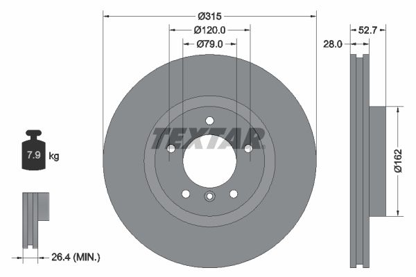 TEXTAR Тормозной диск 92071103
