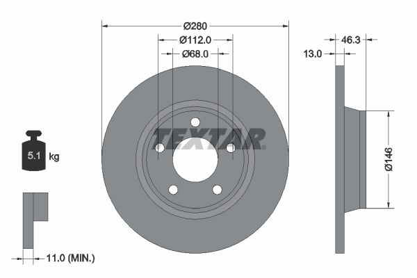 TEXTAR Тормозной диск 92071600