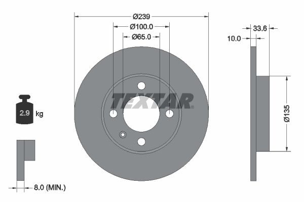 TEXTAR Тормозной диск 92071903