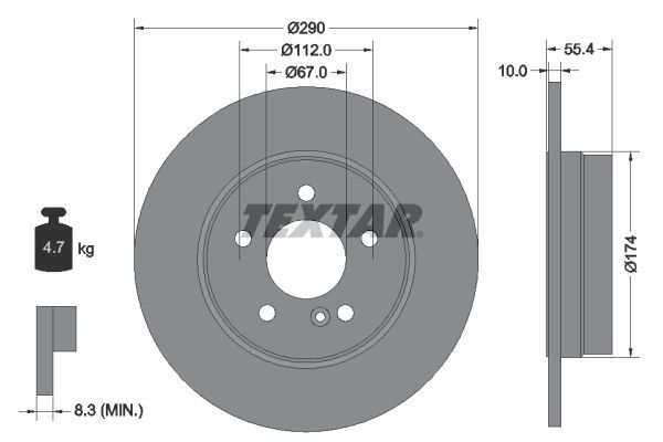 TEXTAR Тормозной диск 92072703