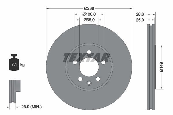 TEXTAR Bremžu diski 92072800