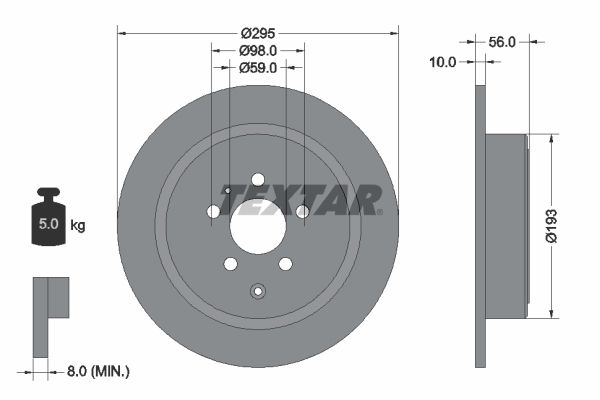 TEXTAR Тормозной диск 92074100