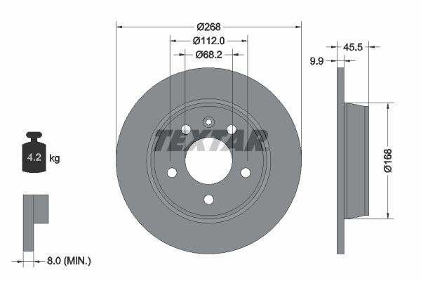 TEXTAR Bremžu diski 92074303