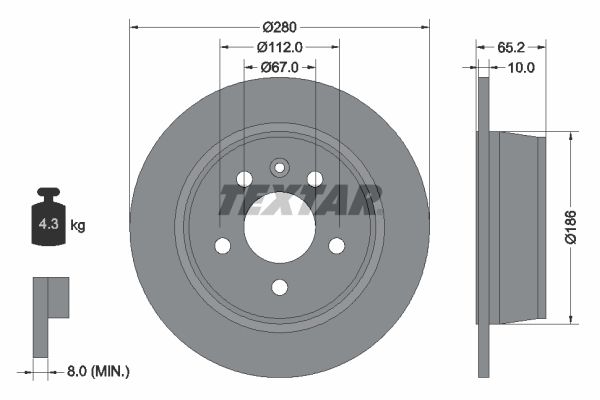 TEXTAR Тормозной диск 92074503