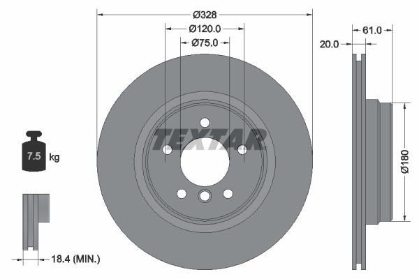 TEXTAR Тормозной диск 92074900