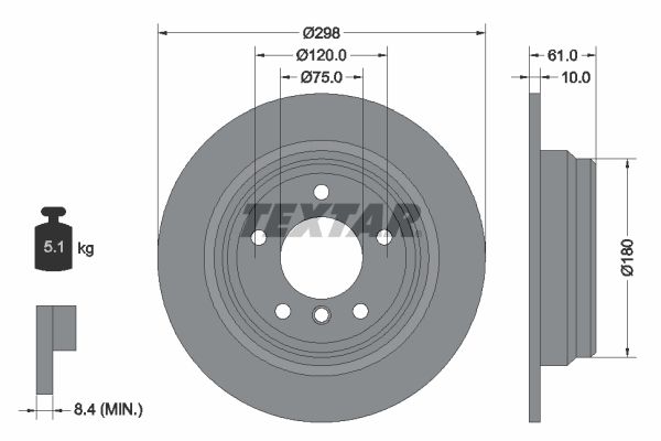 TEXTAR Bremžu diski 92076600