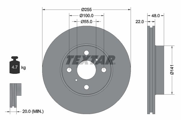 TEXTAR Bremžu diski 92077200