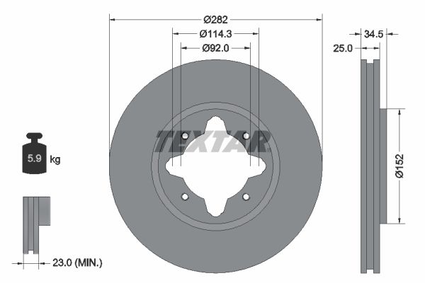 TEXTAR Тормозной диск 92078100