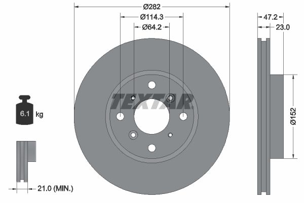 TEXTAR Тормозной диск 92078300