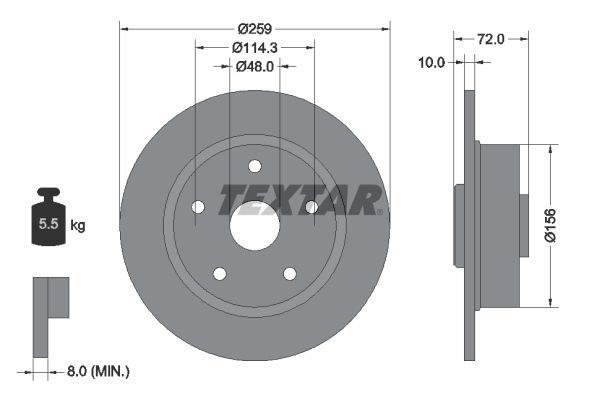 TEXTAR Bremžu diski 92078800