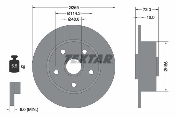 TEXTAR Bremžu diski 92078900