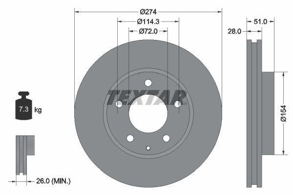 TEXTAR Bremžu diski 92079200