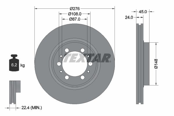 TEXTAR Тормозной диск 92079800