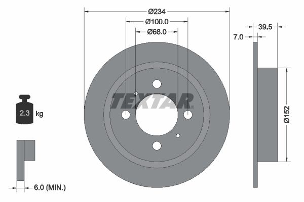 TEXTAR Тормозной диск 92080000