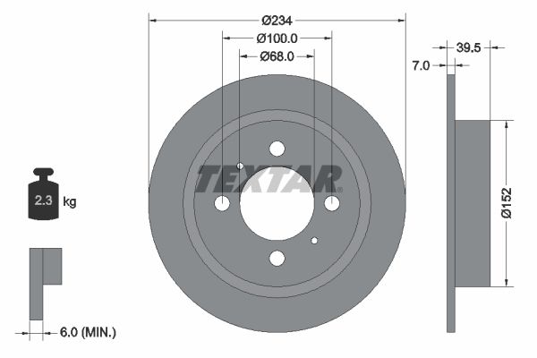 TEXTAR Bremžu diski 92080000