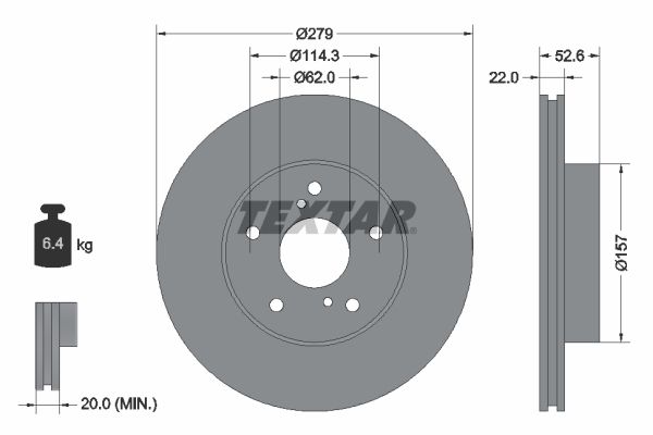 TEXTAR Bremžu diski 92080900