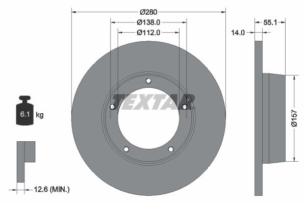 TEXTAR Тормозной диск 92081100