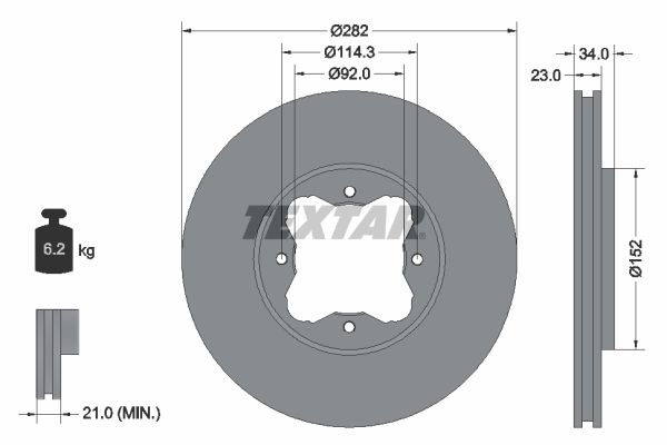 TEXTAR Bremžu diski 92081600