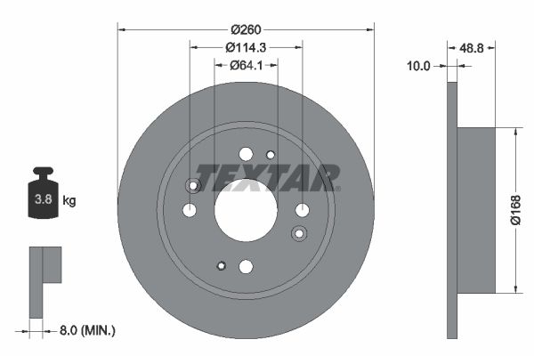 TEXTAR Bremžu diski 92081700