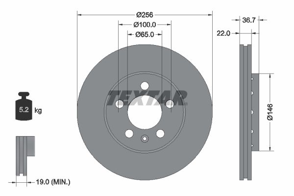 TEXTAR Тормозной диск 92082200