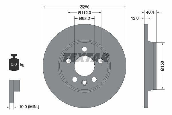 TEXTAR Тормозной диск 92083903