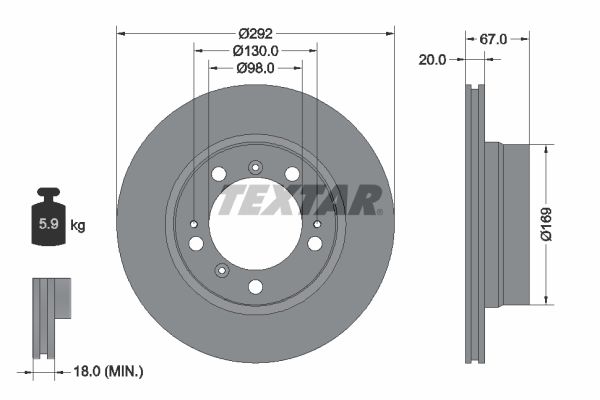 TEXTAR Тормозной диск 92088900