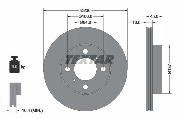 TEXTAR Тормозной диск 92089400