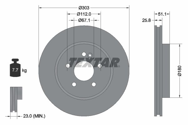 TEXTAR Bremžu diski 92089903