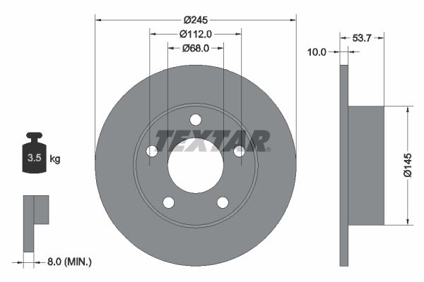 TEXTAR Bremžu diski 92090800