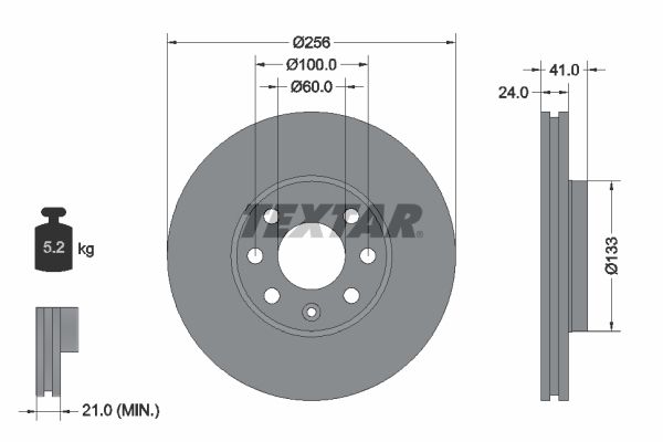 TEXTAR Тормозной диск 92091803