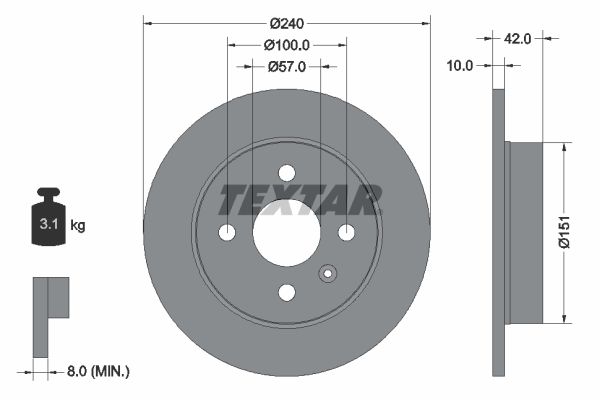 TEXTAR Bremžu diski 92092003