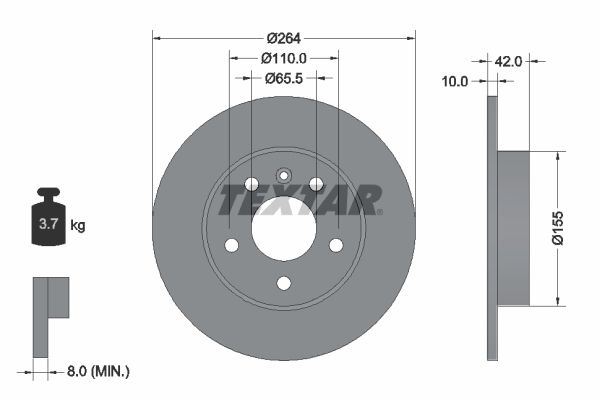 TEXTAR Bremžu diski 92092103