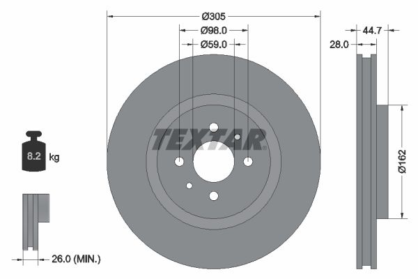 TEXTAR Bremžu diski 92092900