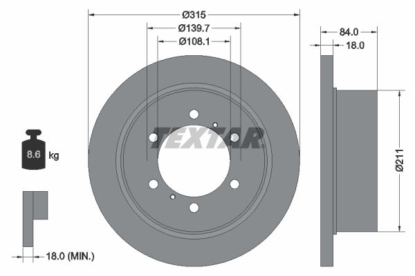 TEXTAR Тормозной диск 92093100