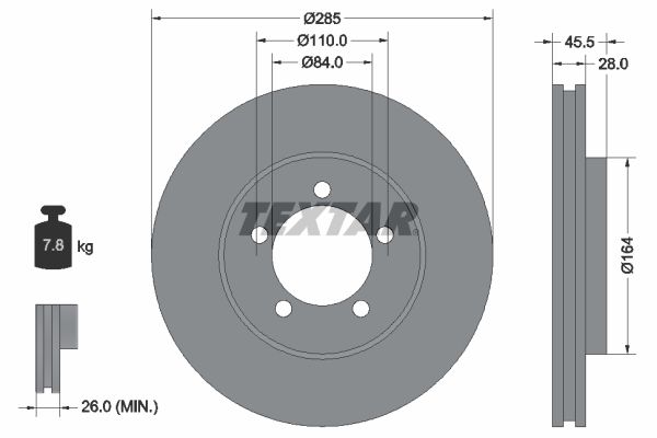 TEXTAR Тормозной диск 92093400