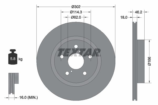 TEXTAR Тормозной диск 92093500
