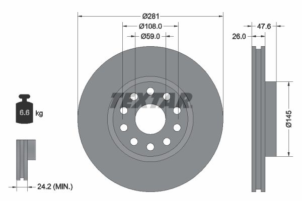 TEXTAR Bremžu diski 92093900