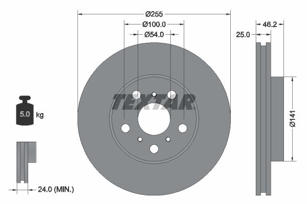 TEXTAR Bremžu diski 92094400