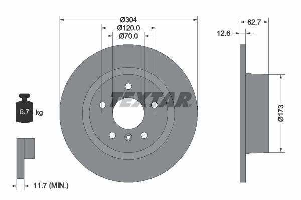 TEXTAR Тормозной диск 92095200