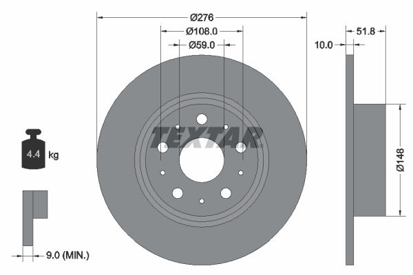 TEXTAR Bremžu diski 92095300