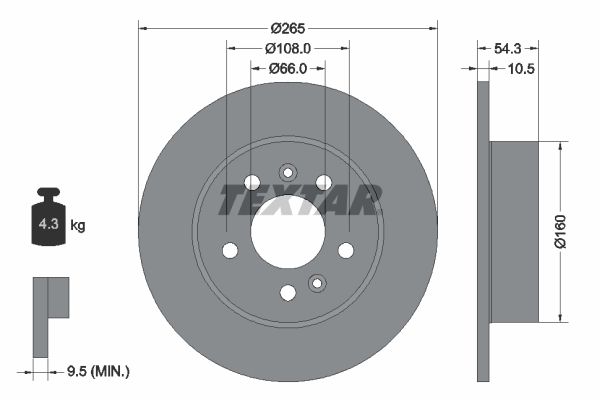 TEXTAR Bremžu diski 92096300