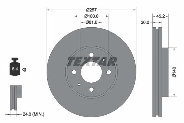 TEXTAR Bremžu diski 92096700