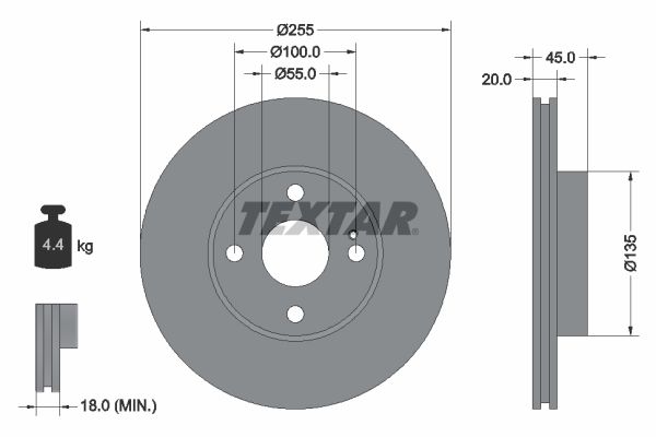 TEXTAR Bremžu diski 92096800
